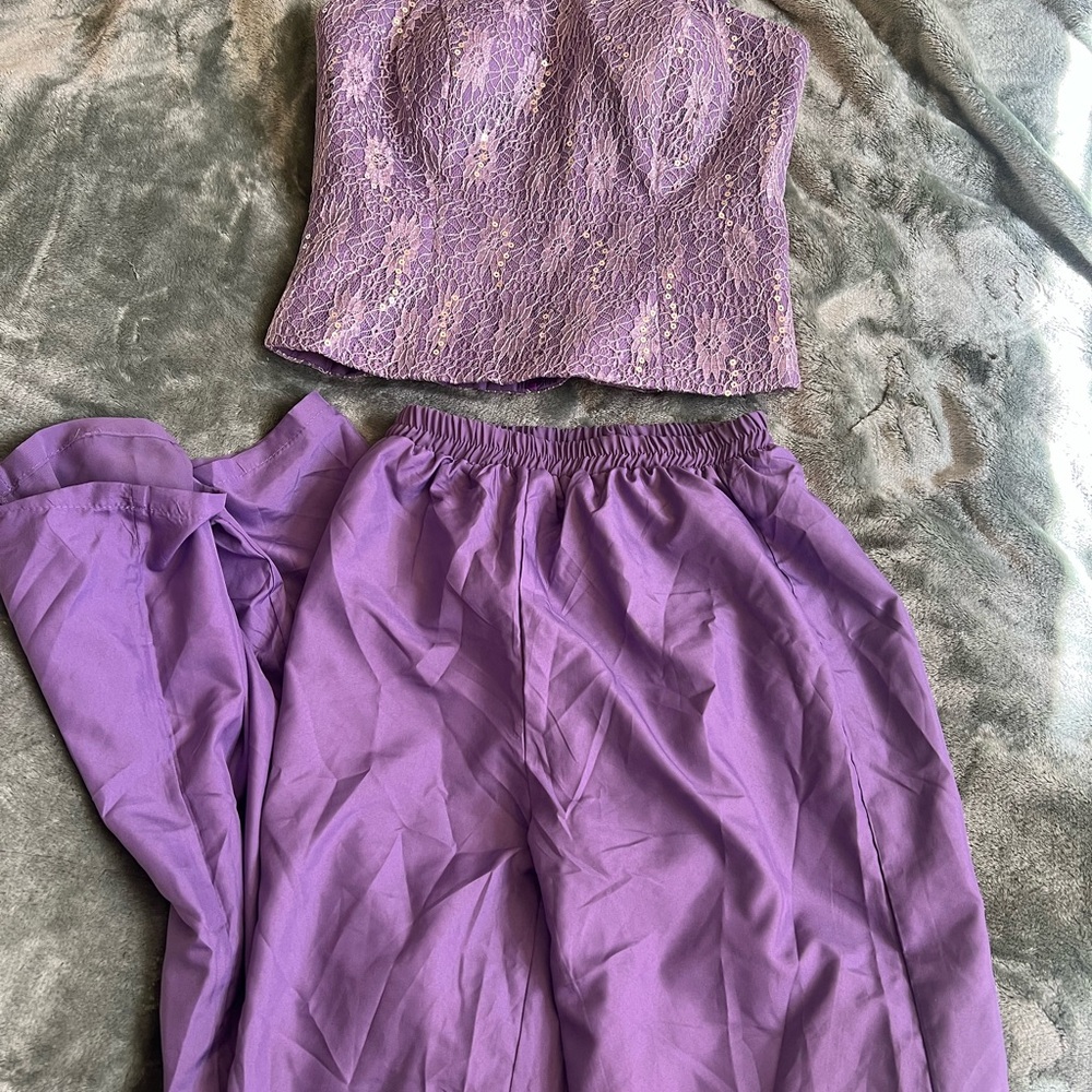 Elegant Purple Lace Women's Top